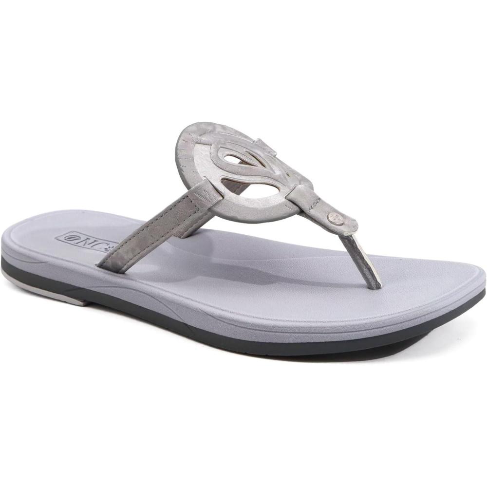 imageONCAI Womens Flip Flops Fashion Flat Sandals Summer Vacations Casual Cute Slip On Dressys Sandals for Woman Size 611Grey