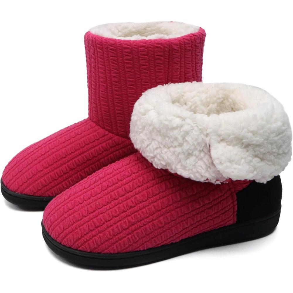 imageONCAI Womens Slippers Comfort Knit Boots Winter Warm Outdoor Indoor ShoesRose