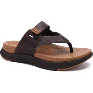 ONCAI Mens Orthopedic Flip Flops Men’s Walking Sandals with Arch Support Sport Recovery Sandal for Man size 7-14(Khaki/Brown)