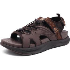 ONCAI Walking Sandals for Women,Sport Athletic Hiking Sandals With Arch Support Orthotic Outdoor Footbed for Plantar Fasciitis, Sandalias Mujer with Adjustable Straps (US Size 6-12)(Brown)