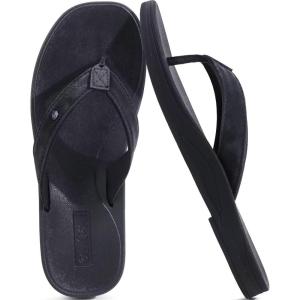 ONCAI Womens Cushion Flip Flops Women’s Soft Comfortable Flip Flop Fashion Summer Beach Cute Lightweight Sandals for Woman Size 6-11(Black)