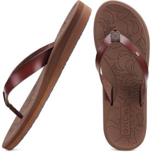 ONCAI Women’s Flip Flops Arch Support Yoga Mat Summer Beach Woman Thong Sandals with Orthotic Rubber Soles(US Size 5-11)(Brown)