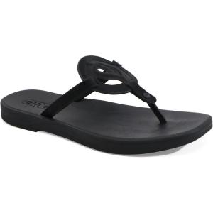 ONCAI Womens Flip Flops Fashion Flat Sandals Summer Vacations Casual Cute Slip On Dressys Sandals for Woman Size 6-11(Black)