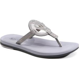 ONCAI Womens Flip Flops Fashion Flat Sandals Summer Vacations Casual Cute Slip On Dressys Sandals for Woman Size 6-11(Grey)