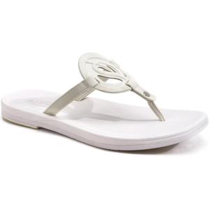 ONCAI Womens Flip Flops Fashion Flat Sandals Summer Vacations Casual Cute Slip On Dressys Sandals for Woman Size 6-11(White)