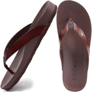 ONCAI Womens Flip Flops For Women Comfortable Strap Yoga Mat Non-Slip Women’s Thong Sandal Casual Summer Beach Slippers With Arch Support(Brown)