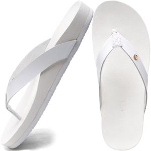 ONCAI Womens Flip Flops For Women Comfortable Strap Yoga Mat Non-Slip Women’s Thong Sandal Casual Summer Beach Slippers With Arch Support(White)
