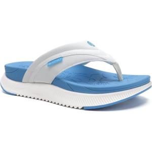 ONCAI Women’s Orthotic Cushion Flip Flops Recovery Walking Sandals for Women with Arch Support Summer Comfortable Slip On Flip Flops for Womans Size 6-12(Blue/White)