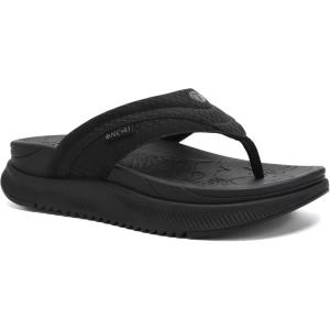 ONCAI Women’s Orthotic Cushion Flip Flops Recovery Walking Sandals for Women with Arch Support Summer Comfortable Slip On Flip Flops for Womans Size 6-12(Black)