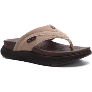 ONCAI Women’s Orthotic Cushion Flip Flops Recovery Walking Sandals for Women with Arch Support Summer Comfortable Slip On Flip Flops for Womans Size 6-12(Brown)