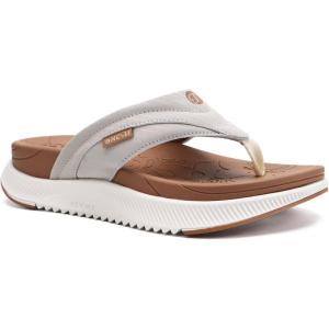 ONCAI Women’s Orthotic Cushion Flip Flops Recovery Walking Sandals for Women with Arch Support Summer Comfortable Slip On Flip Flops for Womans Size 6-12(Khaki/White)