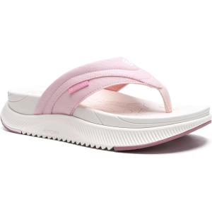 ONCAI Women’s Orthotic Cushion Flip Flops Recovery Walking Sandals for Women with Arch Support Summer Comfortable Slip On Flip Flops for Womans Size 6-12(Pink/White)