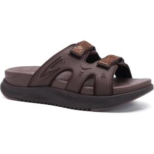 ONCAI Womens Orthotic Sandals Ladies Recovery Walking Slides Arch Support Plantar Fasciitis Comfort Orthopedic Soft Cushion Summer Adjustable Sandalias Size 6-12(Brown)
