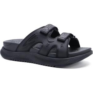 ONCAI Womens Orthotic Sandals Ladies Recovery Walking Slides Arch Support Plantar Fasciitis Comfort Orthopedic Soft Cushion Summer Adjustable Sandalias Size 6-12(Black)