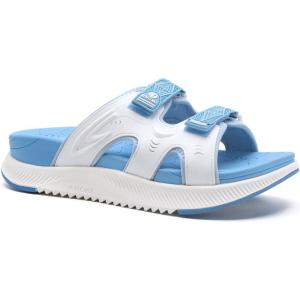 ONCAI Womens Orthotic Sandals Ladies Recovery Walking Slides Arch Support Plantar Fasciitis Comfort Orthopedic Soft Cushion Summer Adjustable Sandalias Size 6-12(Blue/White)