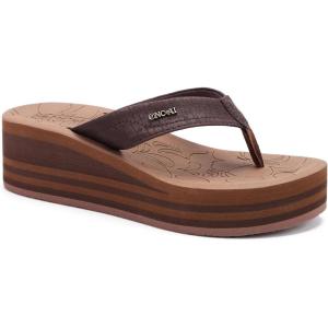 ONCAI Women’s Platform Wedge Flip Flops Trendy Dressy Womans Summer Flatform Sandals with Comfortable Walking Outdoor Rubber Soles (US Size 5-11)(Brown(regular Size))