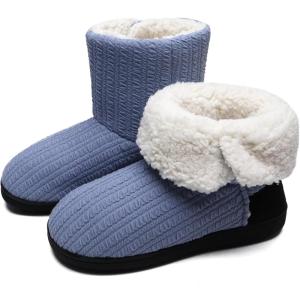 ONCAI Women’s Slippers Comfort Knit Boots Winter Warm Outdoor Indoor Shoes(Royal Blue)