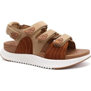 ONCAI Women’s Walking Sandals with Arch Support Hiking Athletic Sandals Woman Outdoor Cushion Footbed Water Summer Thick Rubber Soles Sandalias Mujer Size 6-12(Khaki/White)