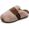 imageONCAI Womens Slippers Plush Faux Fur Soft Cushion Comfortable Memory Foam Slip On House Slippers with Hard Rubber Soles IndoorOutdoor Winter Warm Fashion US Size 611