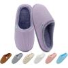imageONCAI Fuzzy Slippers for Women Cushion Memory Foam Woman Slippers 2025 Faux Fur HighDensity Warm Cozy Soft Slide Slipper Comfy House Winter Winter House Shoes Indoor Outdoor Plush Purple Size 85 US