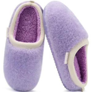 ONCAI Women’s Fuzzy Slippers Cozy Winter Warm Indoor Outdoor Bedroom House Shoes(Purple)
