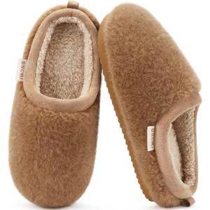 ONCAI Women’s Fuzzy Slippers Cozy Winter Warm Indoor Outdoor Bedroom House Shoes(Tan)