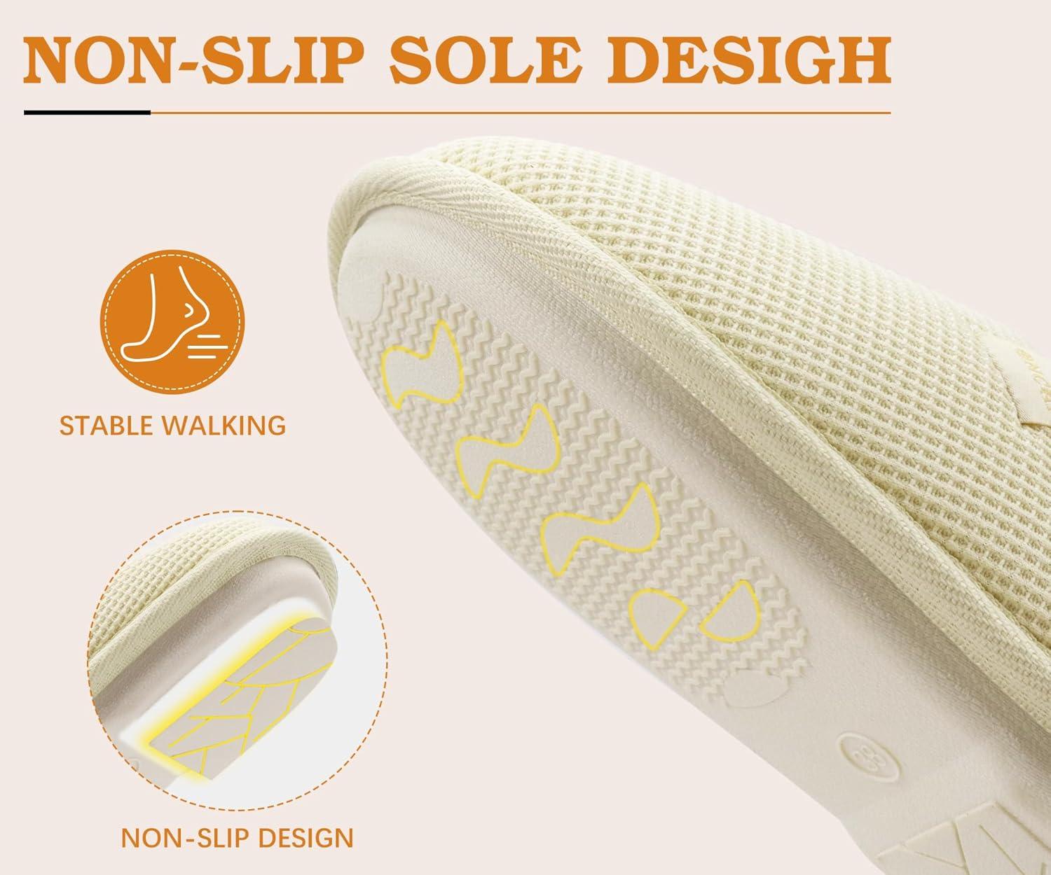 imageONCAI Off White Womens House Slippers US Size 8 and Black Mens House Slippers US Size 11