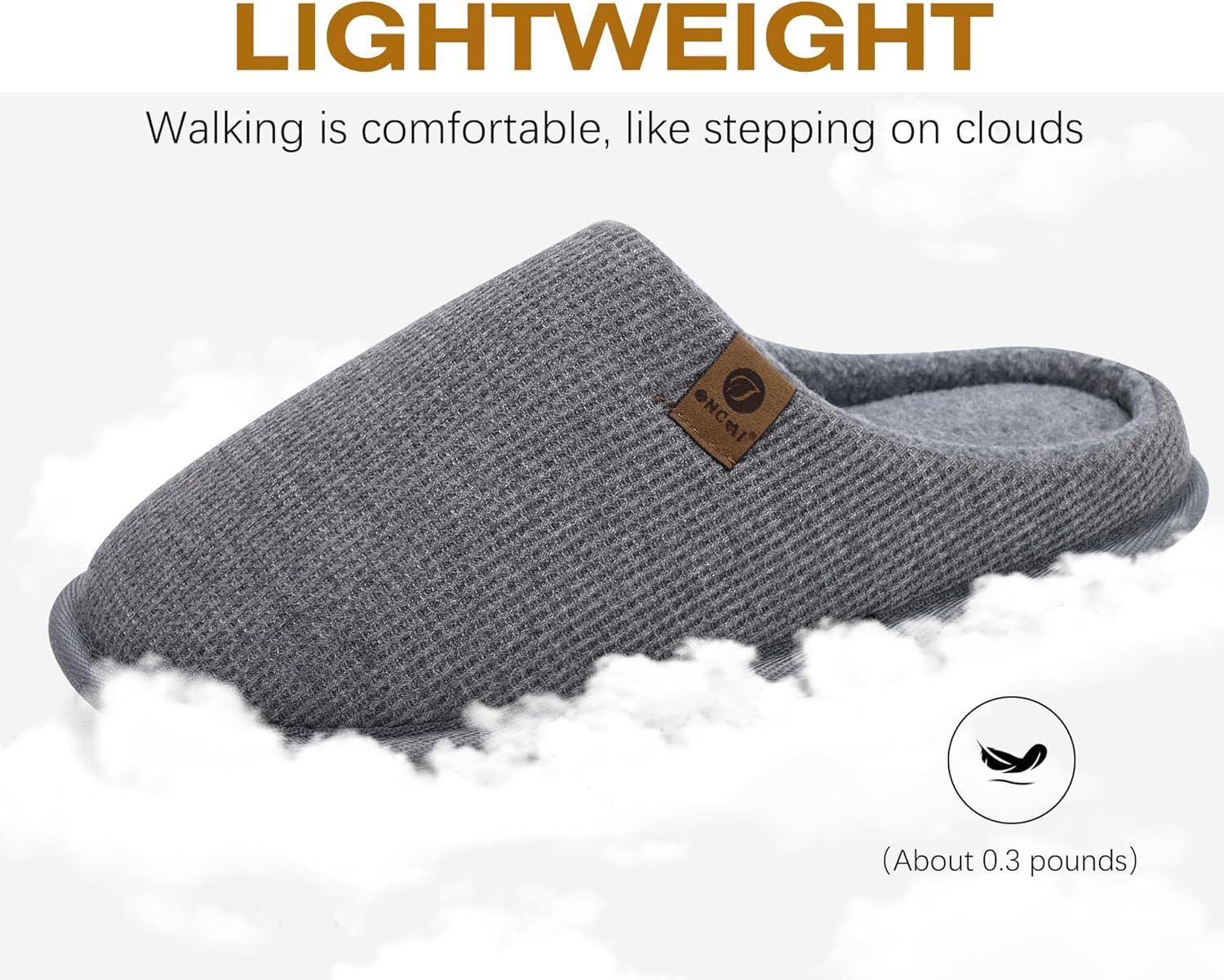 imageONCAI Womens House Slippers in Purple US Size 9 and Mens House Slippers in Gray US Size 13