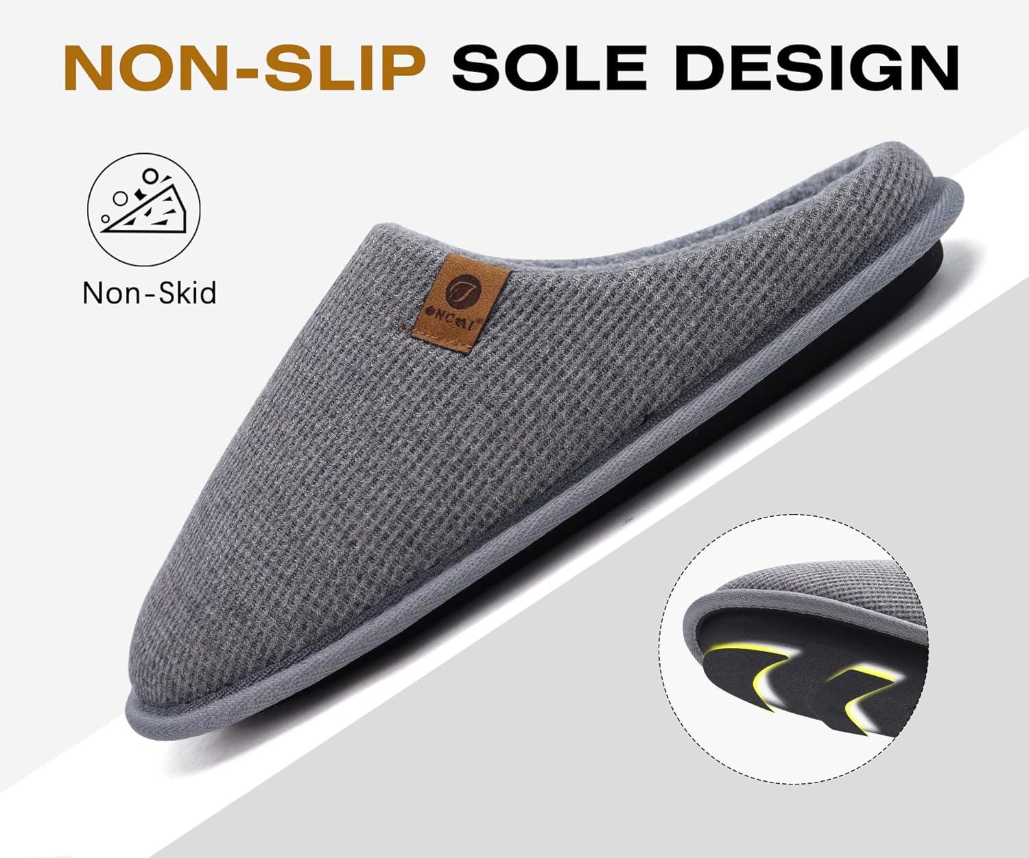 imageONCAI Womens House Slippers in Purple US Size 9 and Mens House Slippers in Gray US Size 13