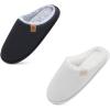 imageONCAI White Womens House Slippers US Size 8 and Black Mens House Slippers US Size 11