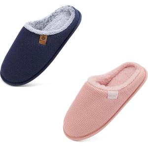 ONCAI Plush Pink Women’s House Slippers US Size 8 and Plush Blue Men’s House Slippers US Size 11.