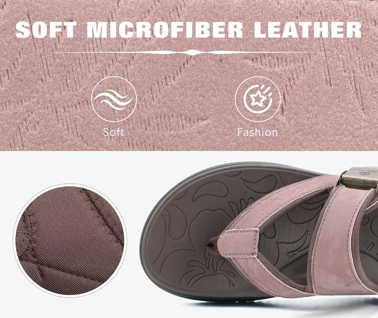 imageONCAI Womens Platform Flip Flops with Arch Support Summer Beach Dressy Trendy Walking Sandals and Thick Outdoor Rubber Soles Size 612Brown