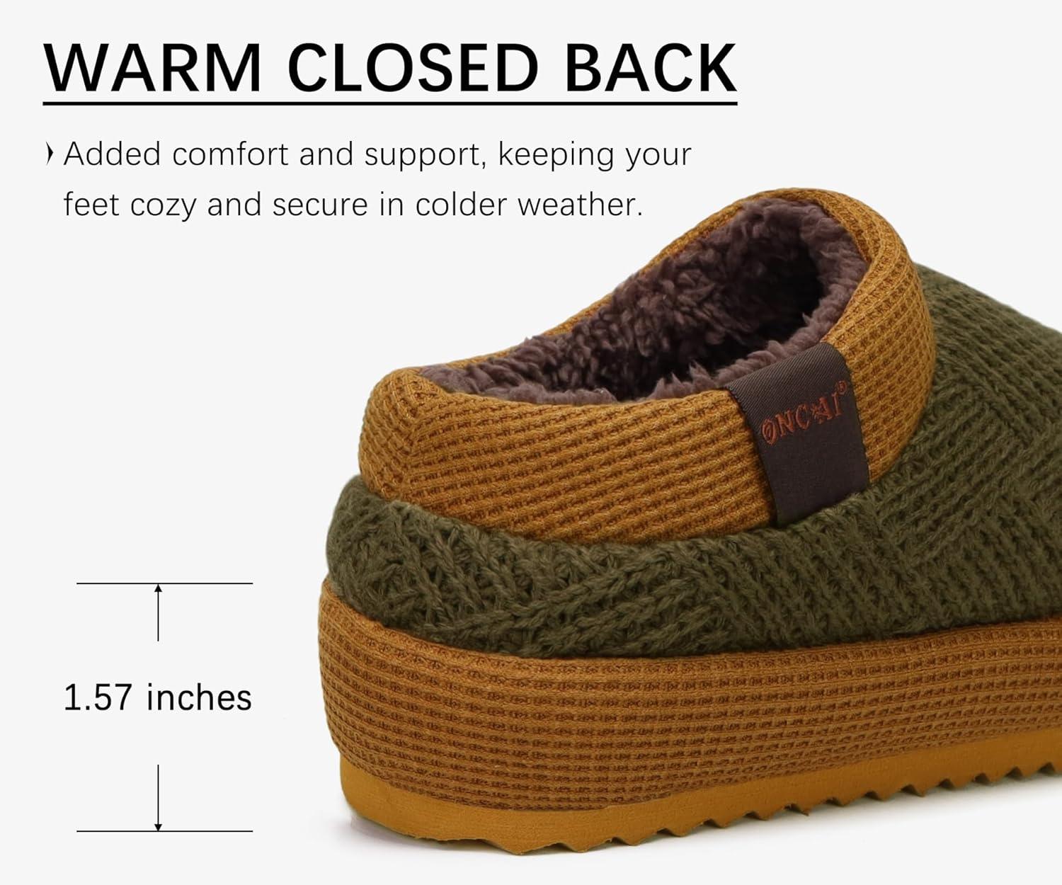 imageONCAI Womens Slippers Booties with CashmereFaux Fur Fleece Wool Woman House Shoes with OutdoorIndoor Thick Rubber SolesApricot