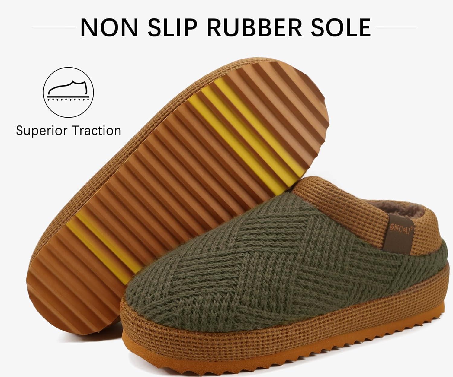 imageONCAI Womens Slippers Booties with CashmereFaux Fur Fleece Wool Woman House Shoes with OutdoorIndoor Thick Rubber SolesApricot