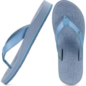 ONCAI Women’s Flip Flops Arch Support Yoga Mat Summer Beach Woman Thong Sandals with Orthotic Rubber Soles(US Size 5-11)(Blue)