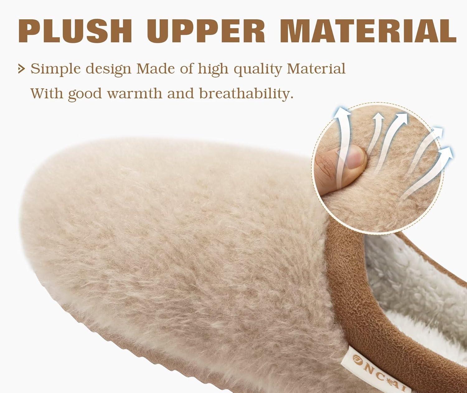 imageONCAI Womens House Fuzzy Slippers Cozy Winter Warm Indoor Outdoor Bedroom Shoes Size 511Beige