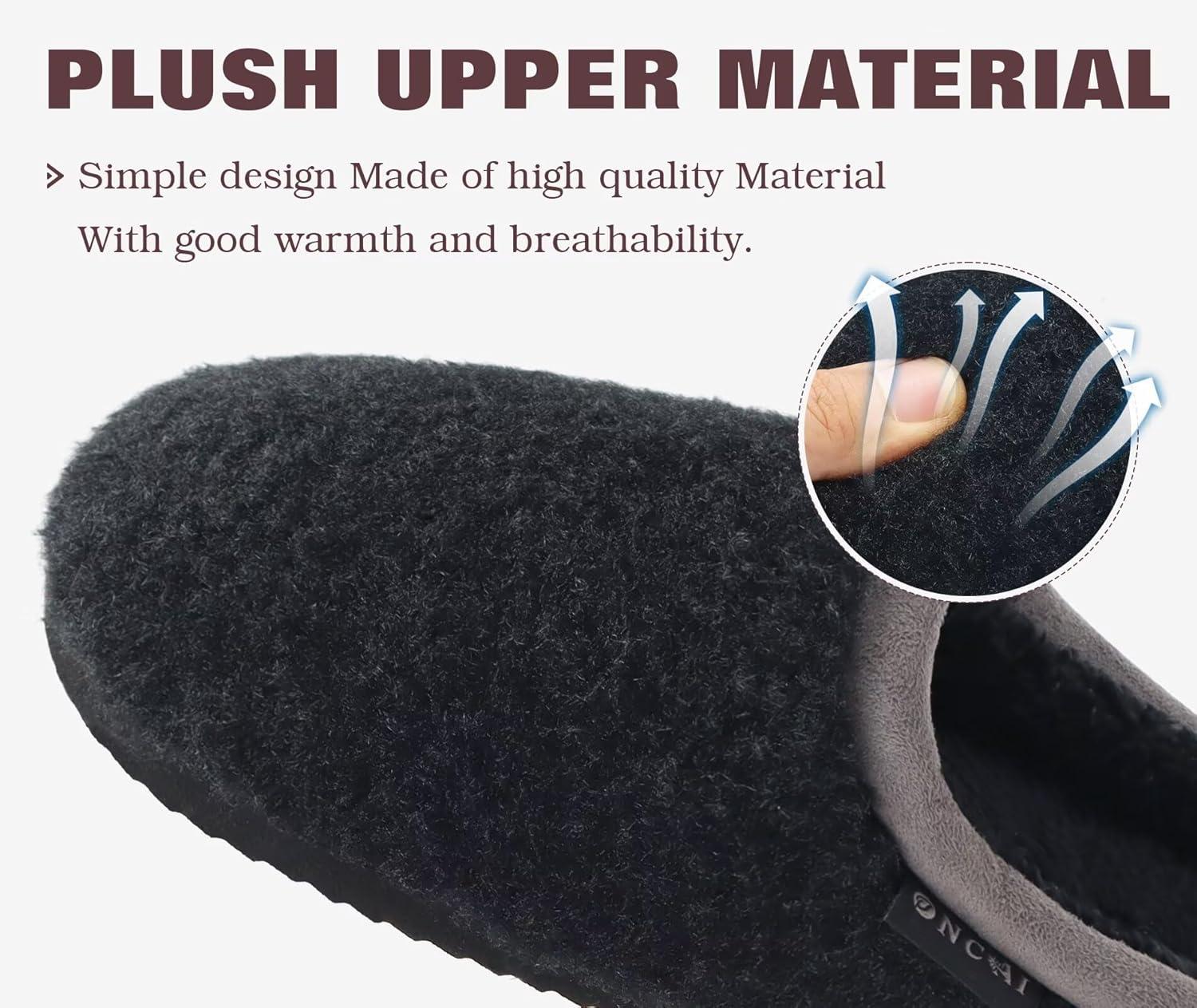 imageONCAI Womens House Fuzzy Slippers Cozy Winter Warm Indoor Outdoor Bedroom Shoes Size 511Black