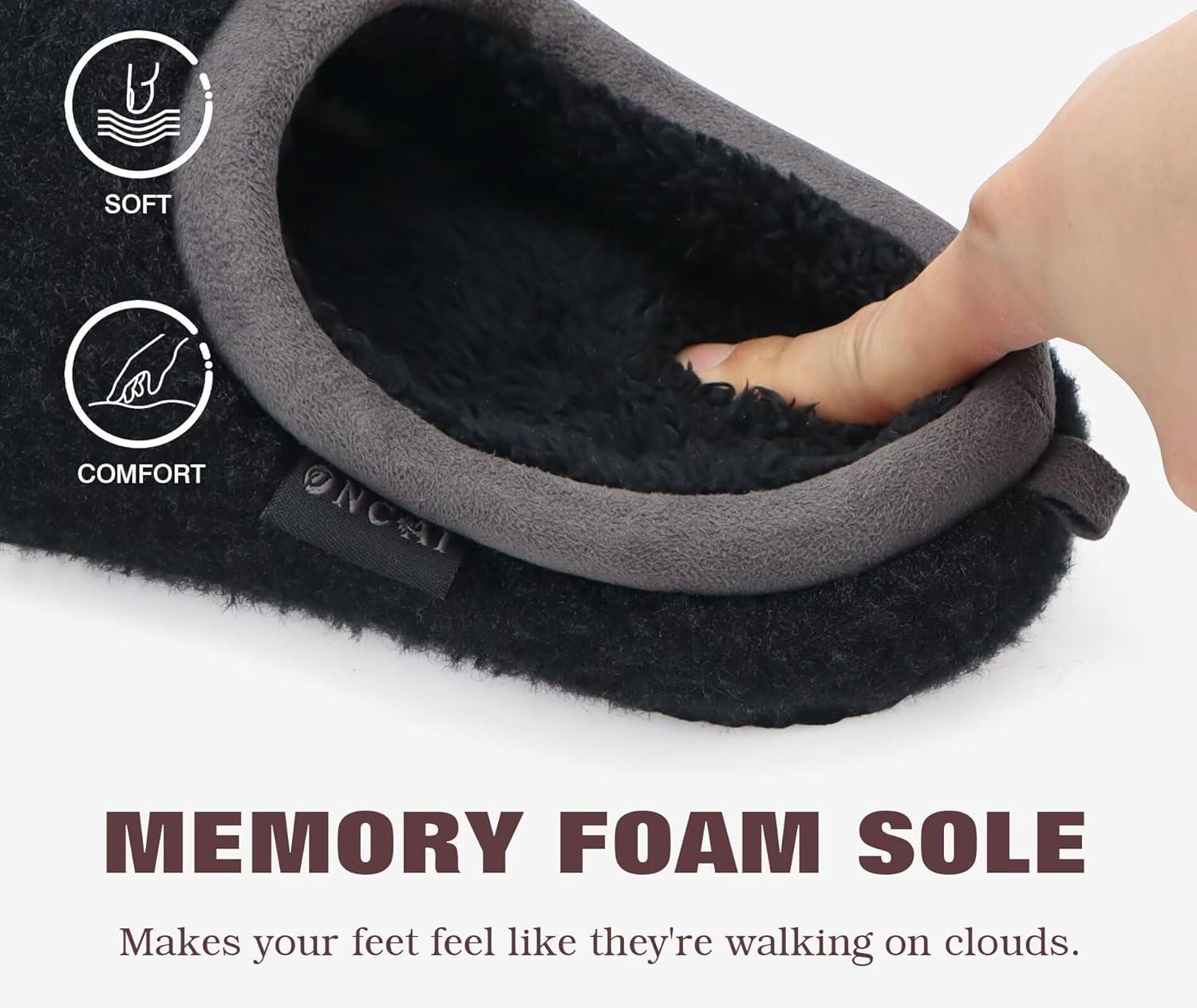 imageONCAI Womens House Fuzzy Slippers Cozy Winter Warm Indoor Outdoor Bedroom Shoes Size 511Black