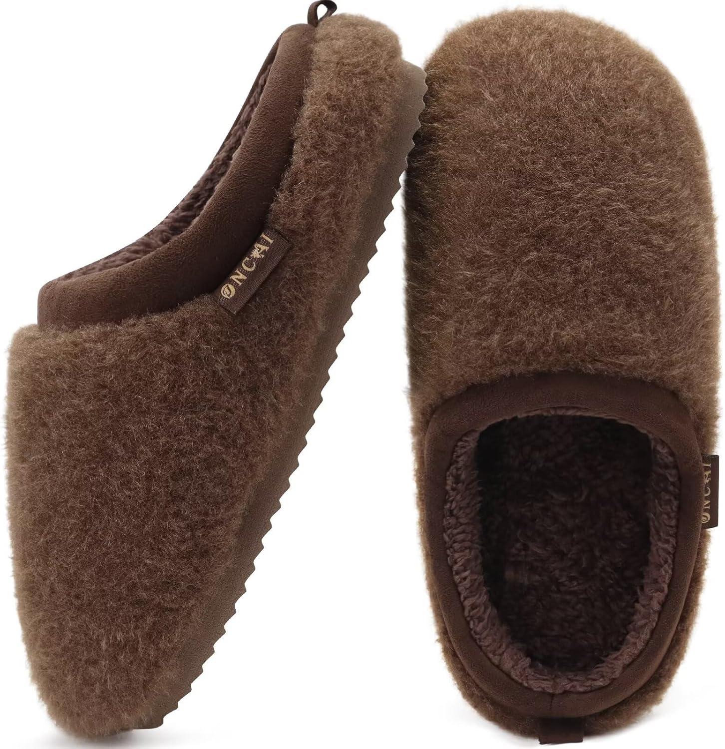 imageONCAI Womens House Fuzzy Slippers Cozy Winter Warm Indoor Outdoor Bedroom Shoes Size 511Brown