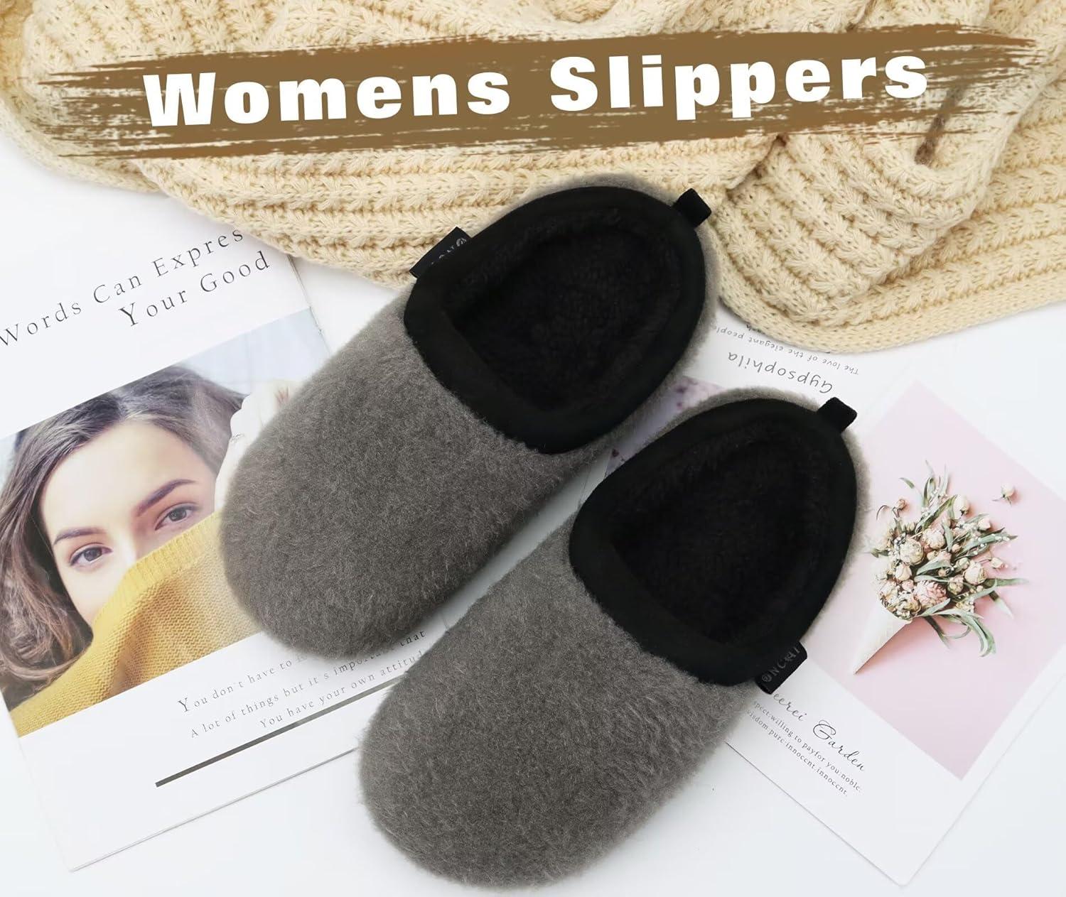 imageONCAI Womens House Fuzzy Slippers Cozy Winter Warm Indoor Outdoor Bedroom Shoes Size 511Grey