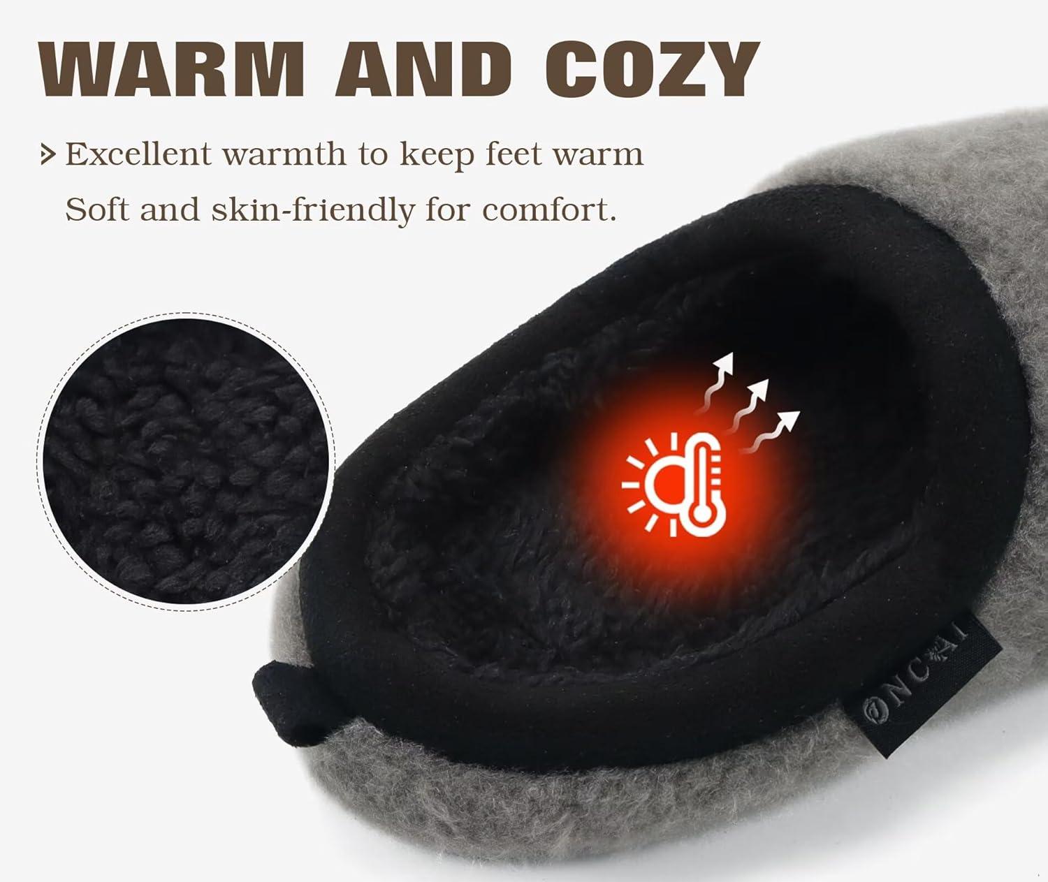 imageONCAI Womens House Fuzzy Slippers Cozy Winter Warm Indoor Outdoor Bedroom Shoes Size 511Grey