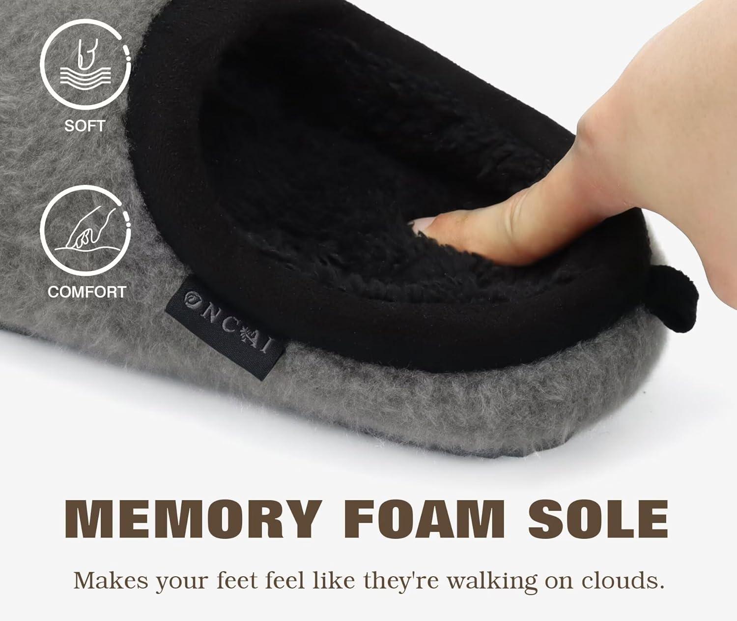 imageONCAI Womens House Fuzzy Slippers Cozy Winter Warm Indoor Outdoor Bedroom Shoes Size 511Grey