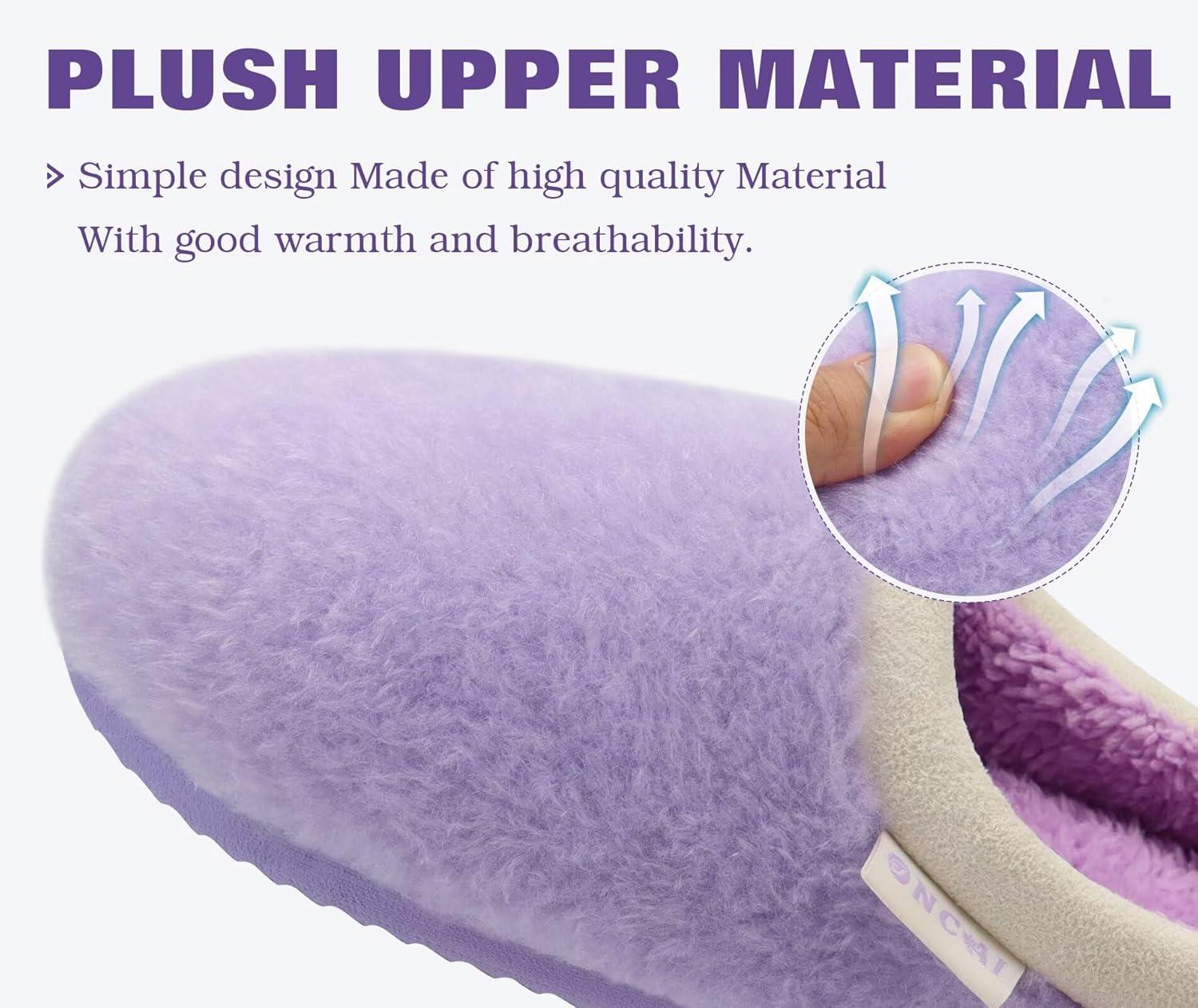 imageONCAI Womens House Fuzzy Slippers Cozy Winter Warm Indoor Outdoor Bedroom Shoes Size 511Purple