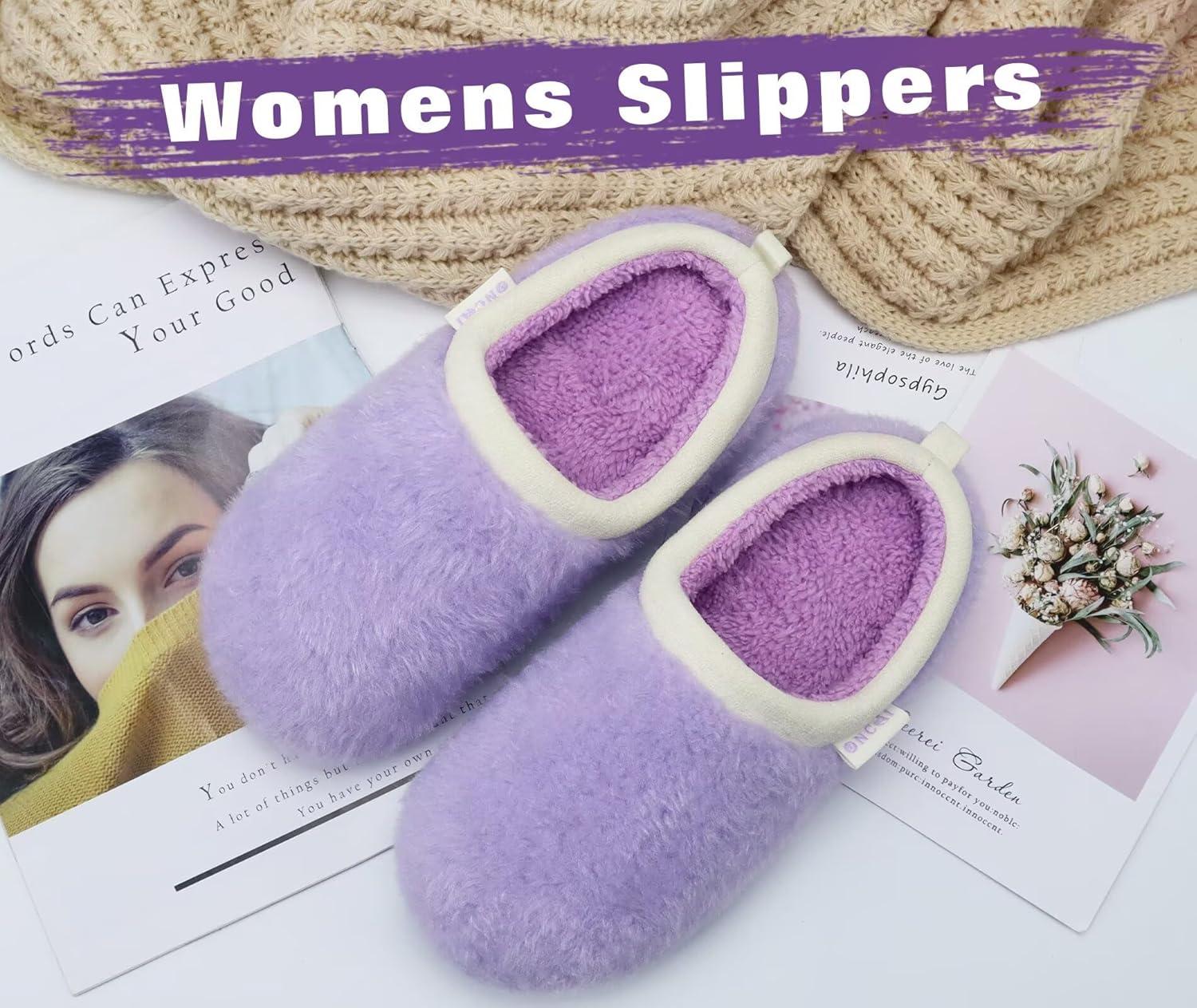 imageONCAI Womens House Fuzzy Slippers Cozy Winter Warm Indoor Outdoor Bedroom Shoes Size 511Purple