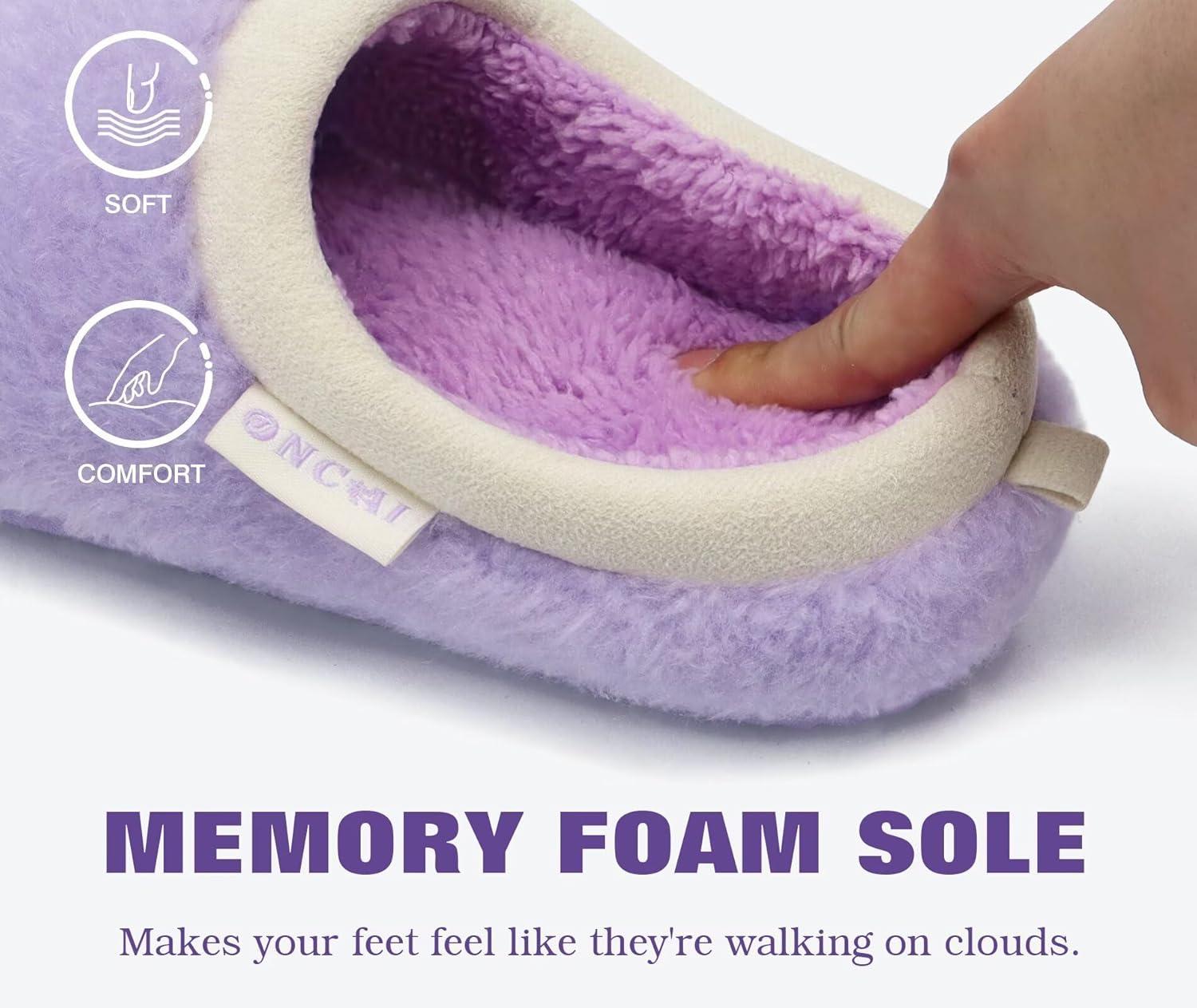 imageONCAI Womens House Fuzzy Slippers Cozy Winter Warm Indoor Outdoor Bedroom Shoes Size 511Purple