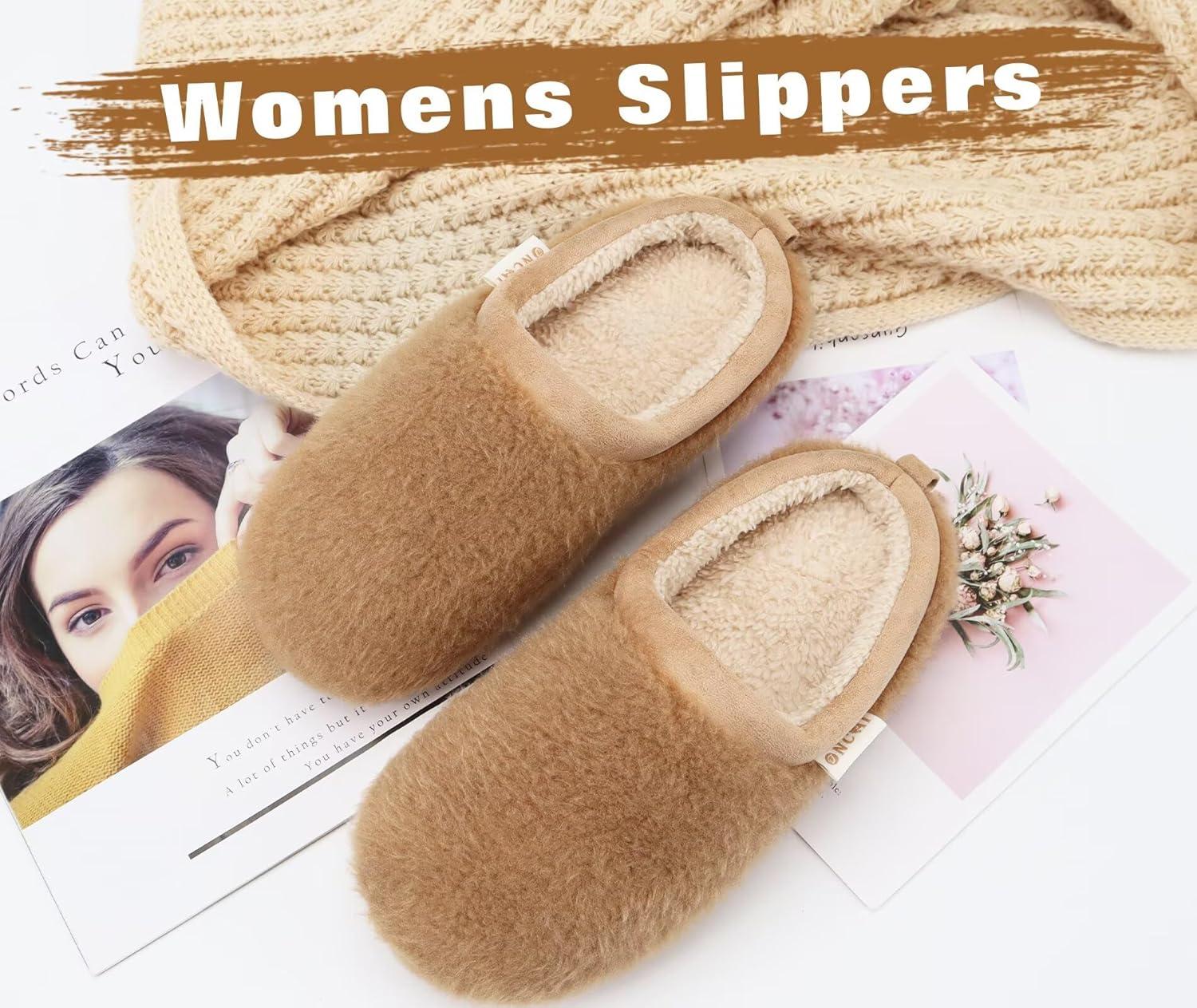 imageONCAI Womens House Fuzzy Slippers Cozy Winter Warm Indoor Outdoor Bedroom Shoes Size 511Tan