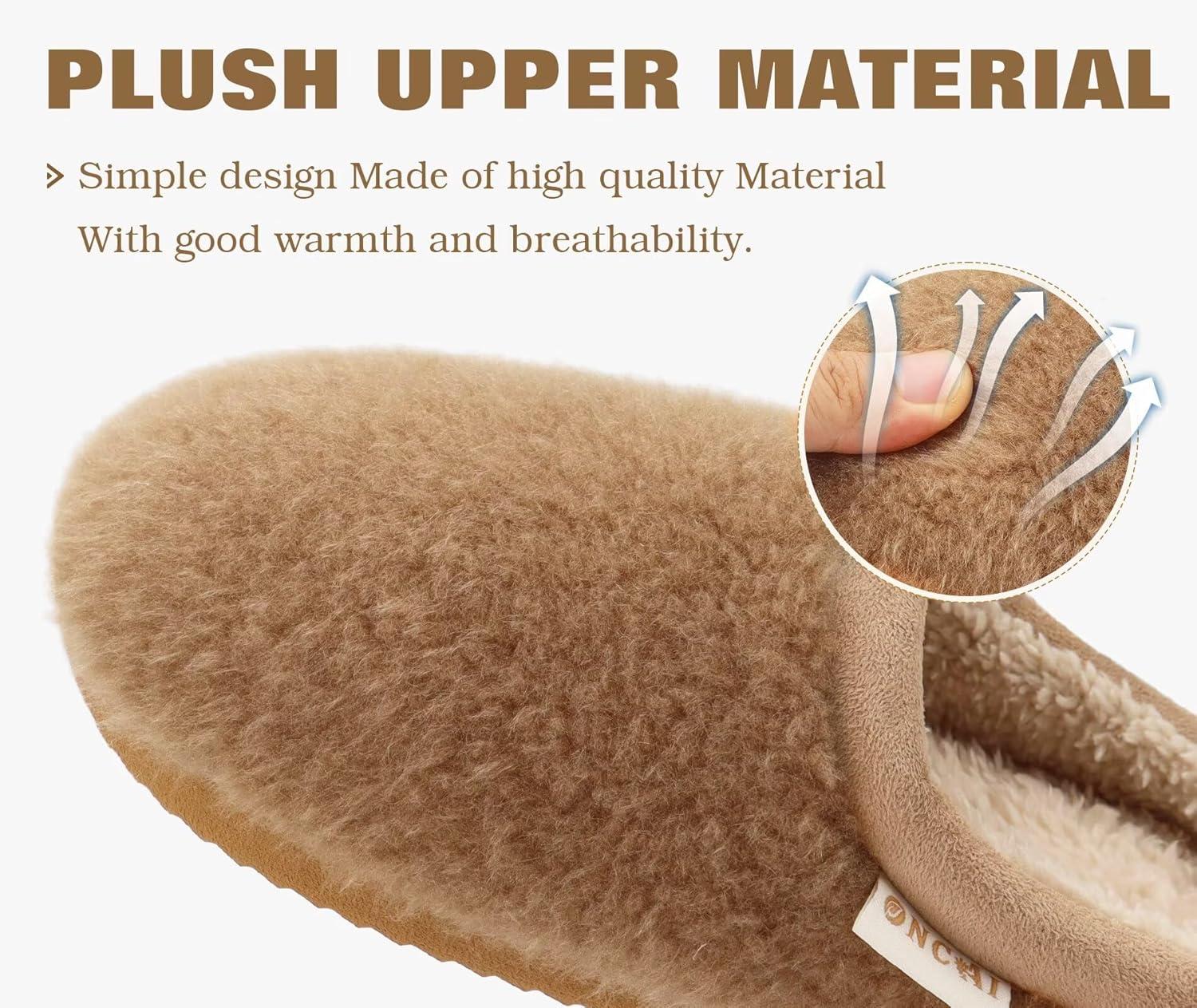 imageONCAI Womens House Fuzzy Slippers Cozy Winter Warm Indoor Outdoor Bedroom Shoes Size 511Tan