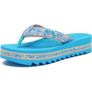 ONCAI Women’s Flip Flops,Fashion Platform Wedge Sandals for Woman Trendy Casual Ladies Sandalias Mujer Summer Beach Outdoor Chunky Comfort Yoga Mat Rubber Soles US Size 5-11(Blue)