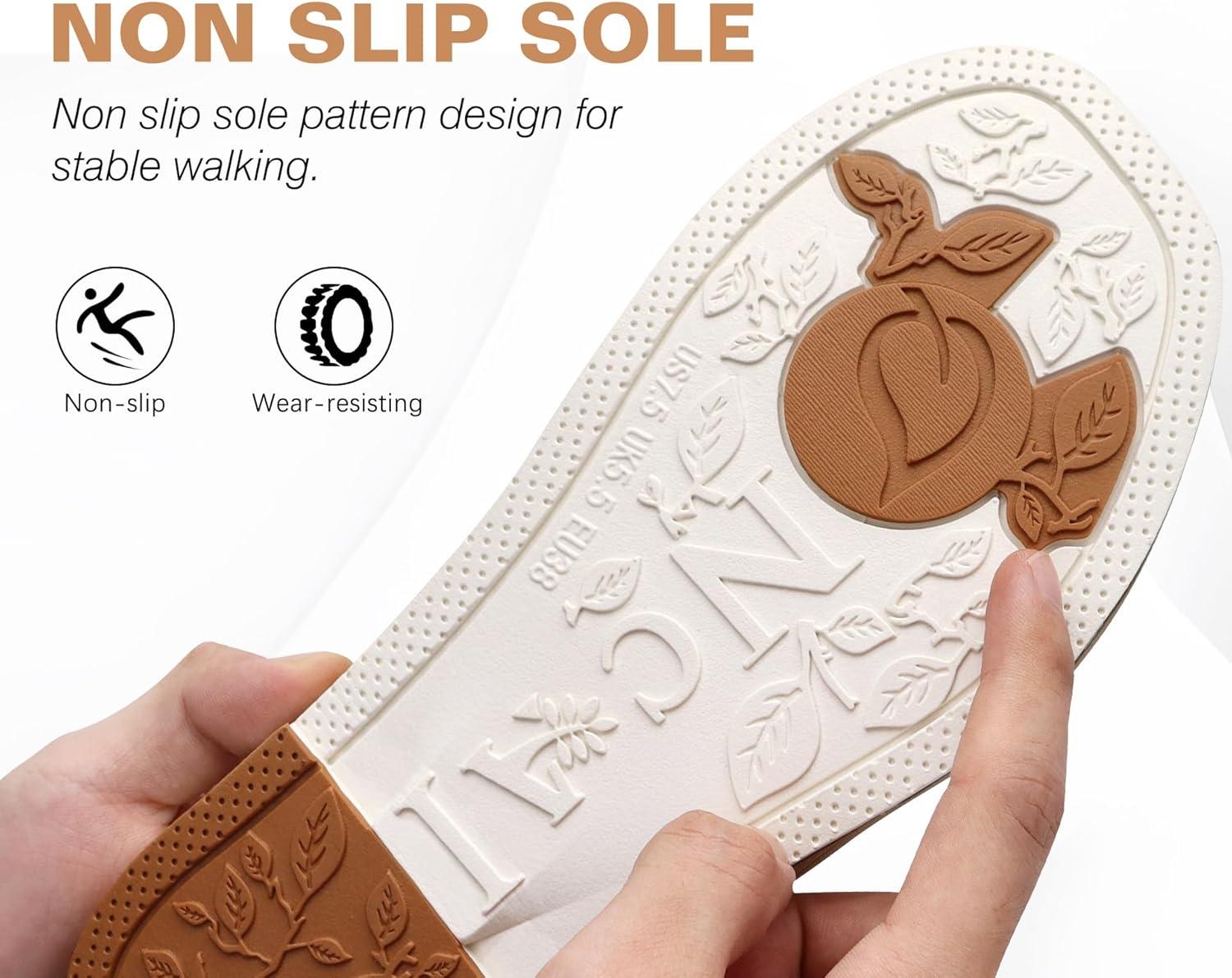 image:imageONCAI Slides for WomensFlat Dressy Square Toe Summer Beach Sandals for Woman with Comfortable Nonslip Rubber Soles Size 611Fashion Off White