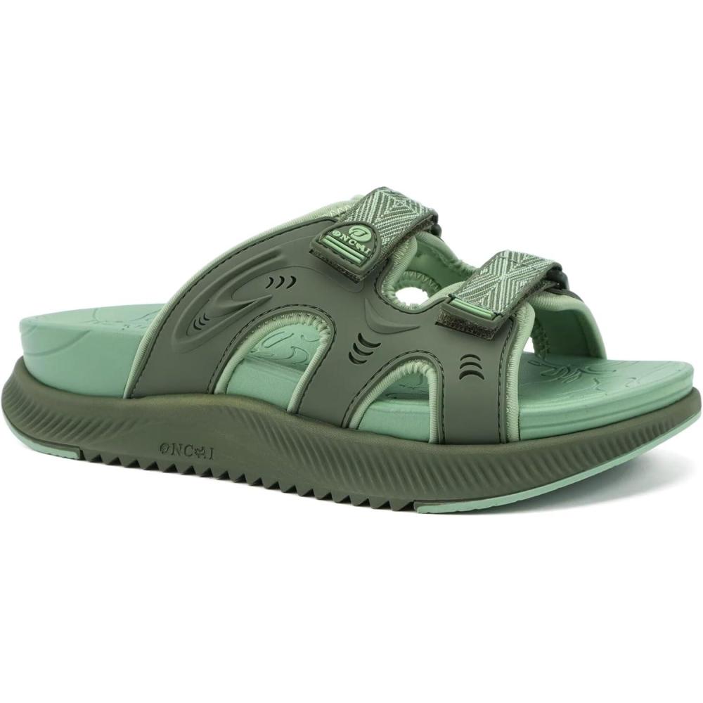 image:imageONCAI Womens Orthotic Sandals Ladies Recovery Walking Slides Arch Support Plantar Fasciitis Comfort Orthopedic Soft Cushion Summer Adjustable Sandalias Size 612Green